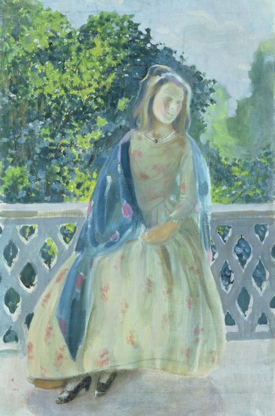 Ragazza sul balcone da Viktor Elpidiforovich Borisov Musatov